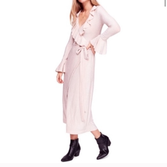 Free people one more time midi wrap lurex dress - Picture 2 of 8